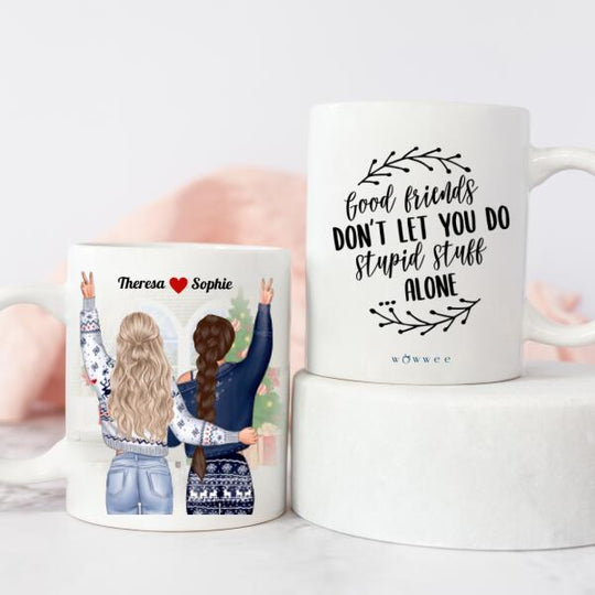 Personalised Christmas Mug - Besties Together