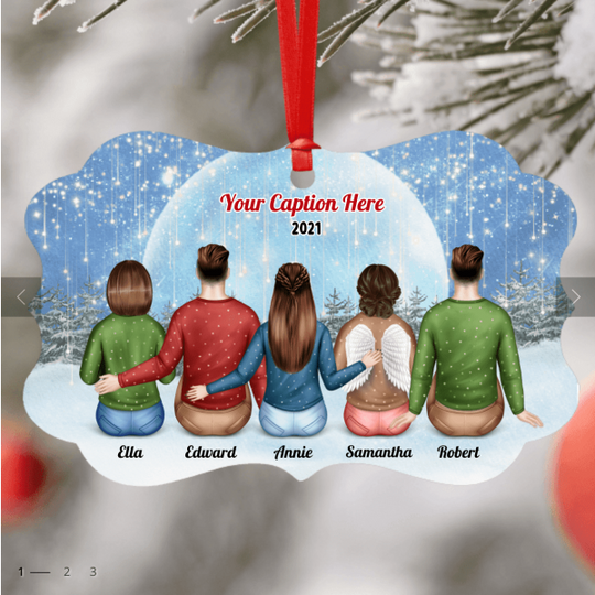 Personalised Memorial Christmas Ornament - Siblings/ Friends 3 Female & 2 Male