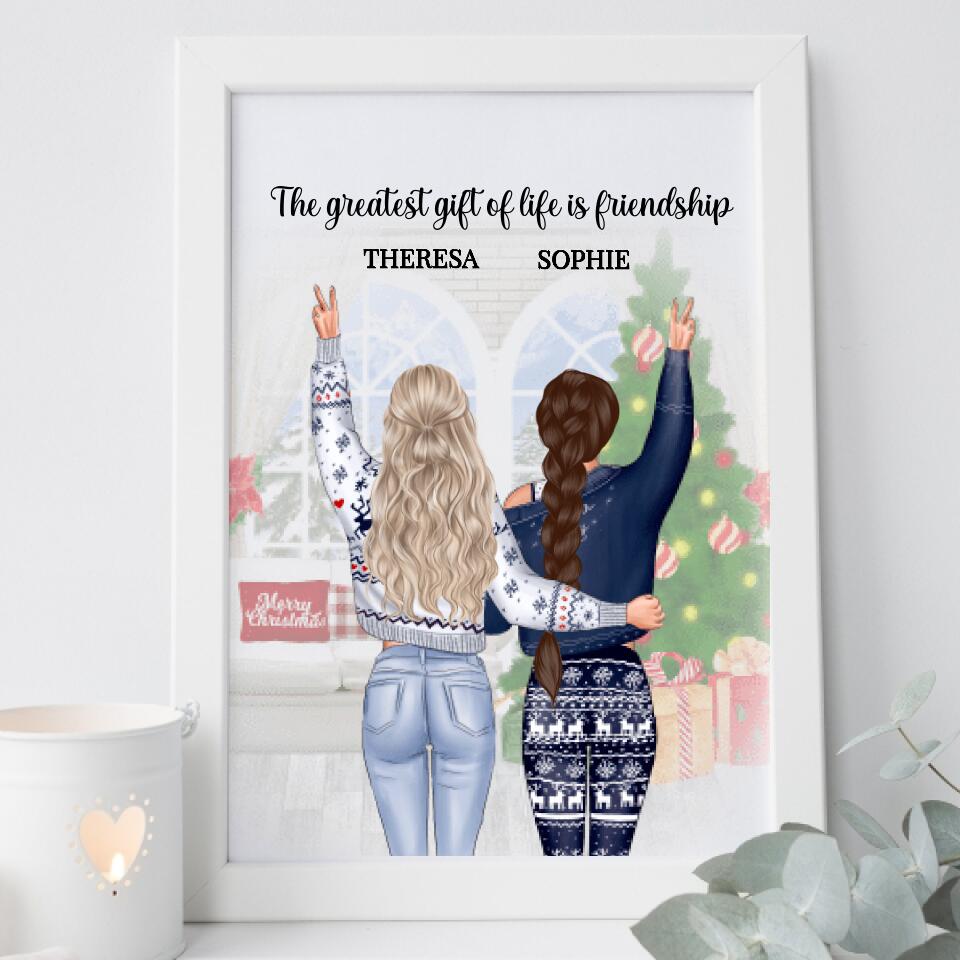 Personalised Frame - Christmas Besties In Jumper