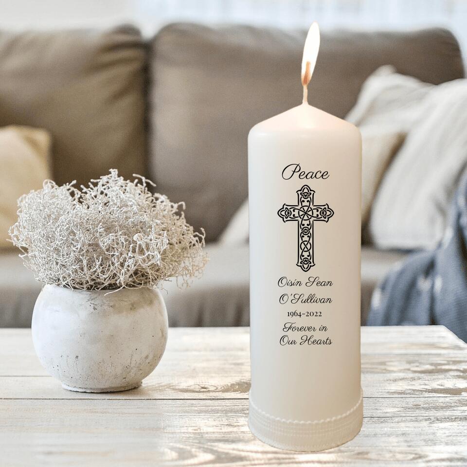 Personalised Memorial Candle - Classic Cross
