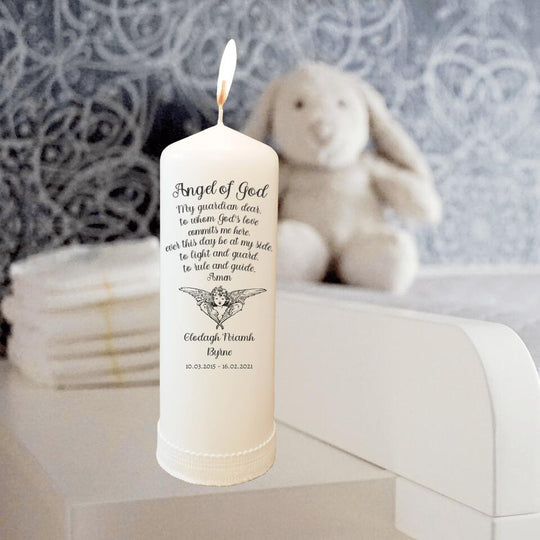 Personalised Prayer Candle - Guardian Angel