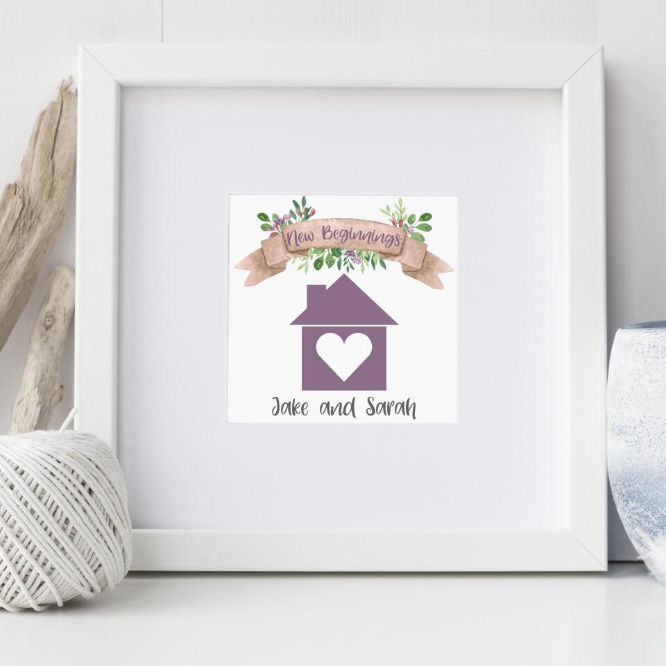 Personalised New Home Frame - Heart