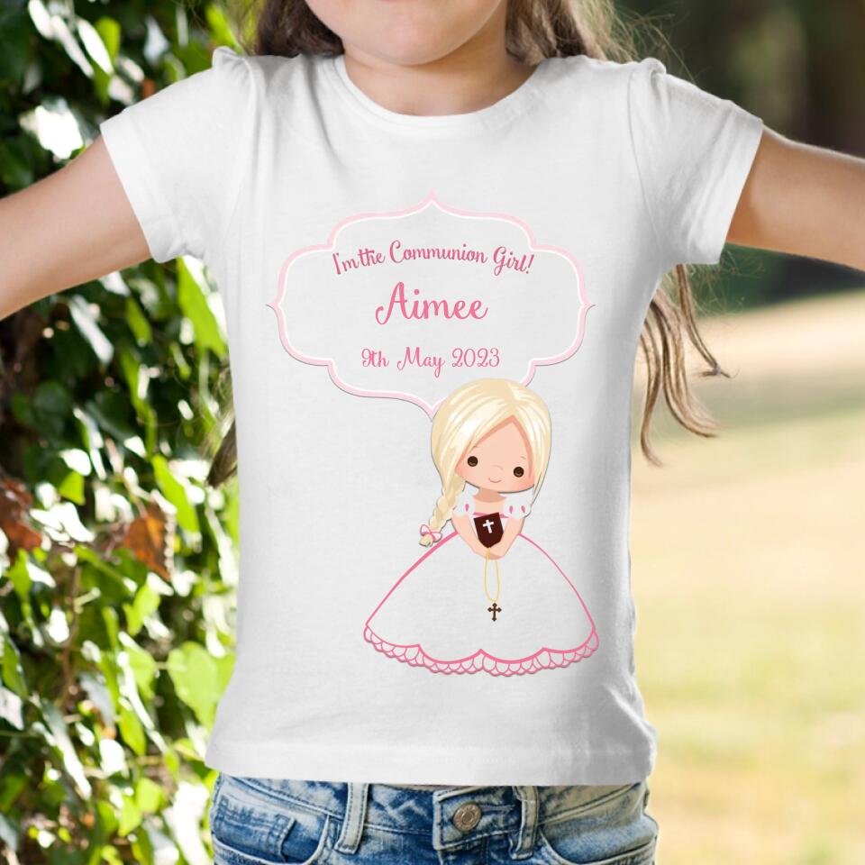 Personalised Communion T-Shirt - Girls - Style 2