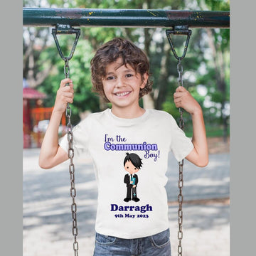 Personalised First Holy Communion T-Shirt for Boys - Style 1