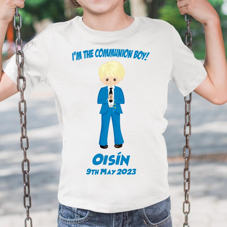 Personalised First Holy Communion T-Shirt for Boys - Style 3