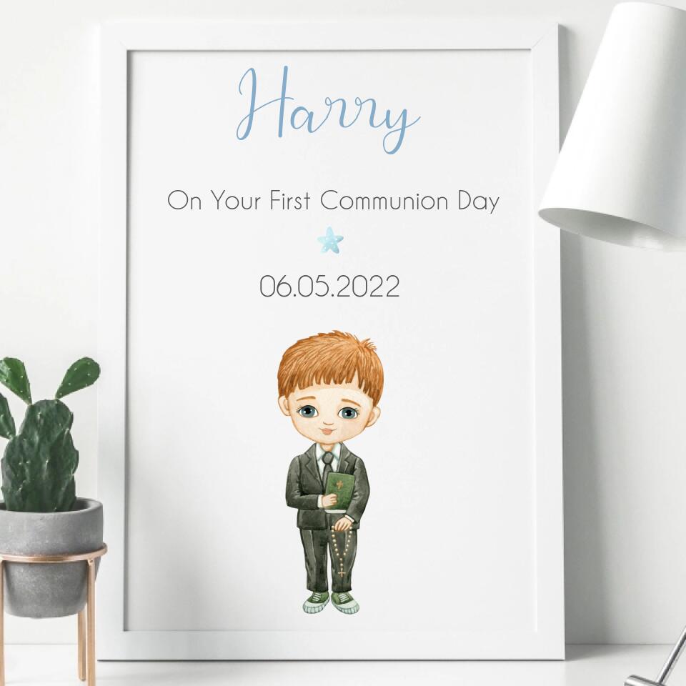 Personalised Communion Boy Frame - Simple & Cute