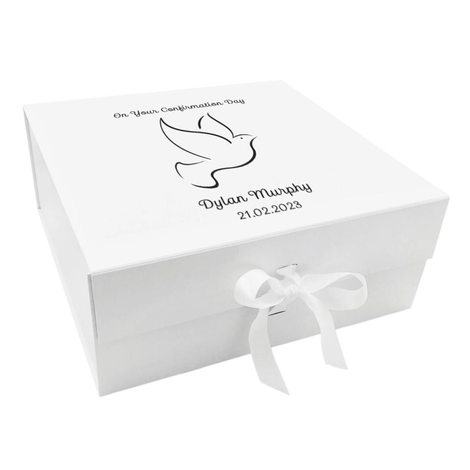 Personalised Confirmation Keepsake Box - Dove