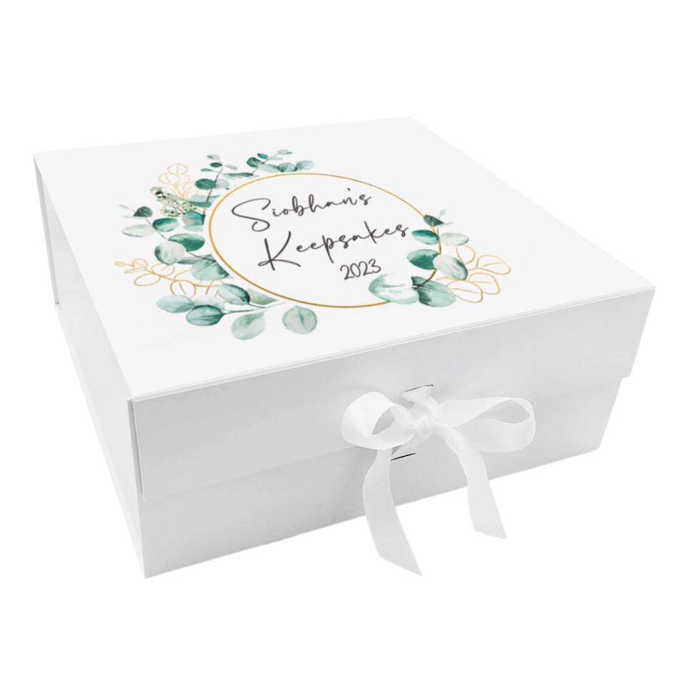 Personalised Floral Wreath Keepsake box - For Any Occasion