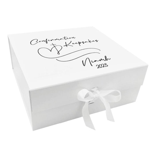 Personalised Confirmation Keepsake Box - Cross & Heart