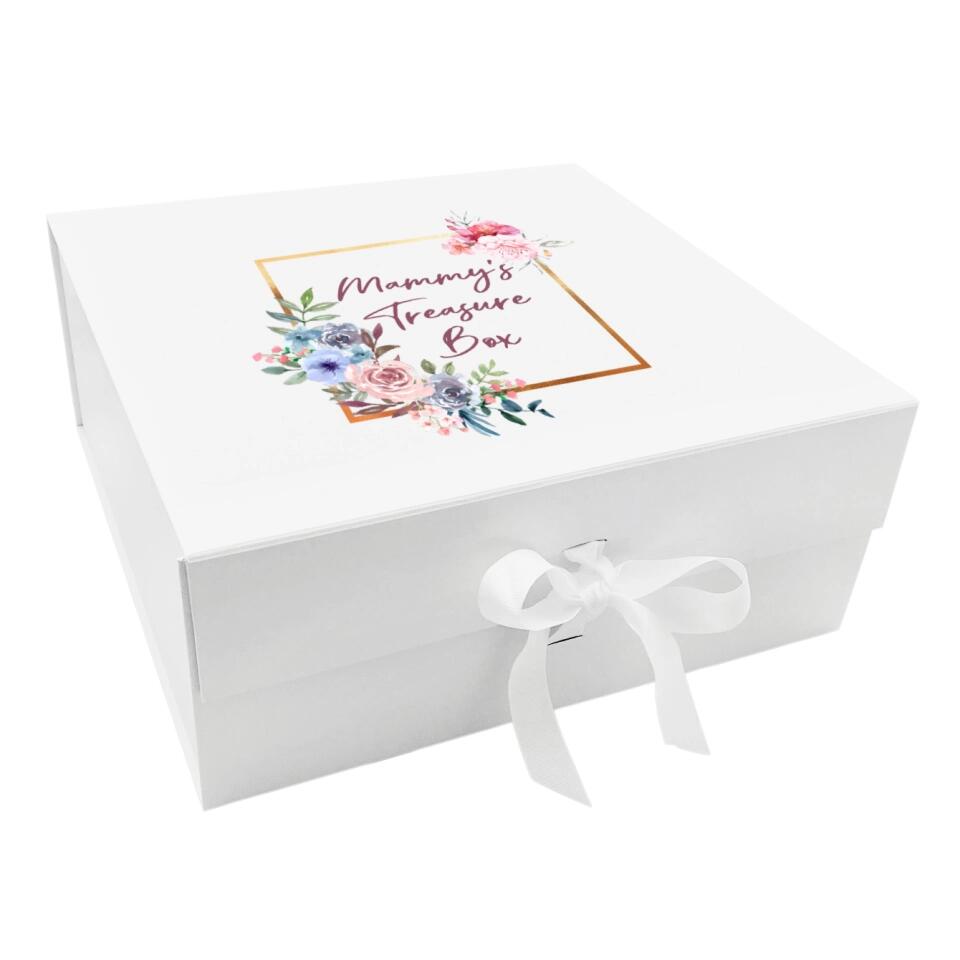 Personalised Floral Square Keepsake Box - For Any Occasion