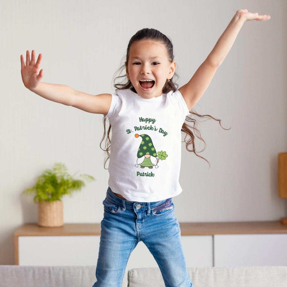 Personalised St Patrick's T-Shirt for Kids - Gnome