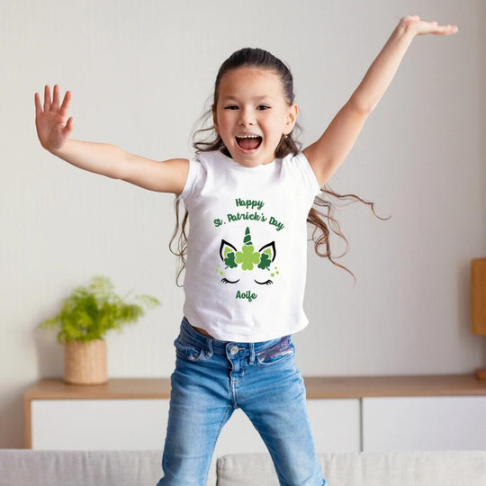 Personalised St. Patrick's T-Shirt for Kids - Unicorn