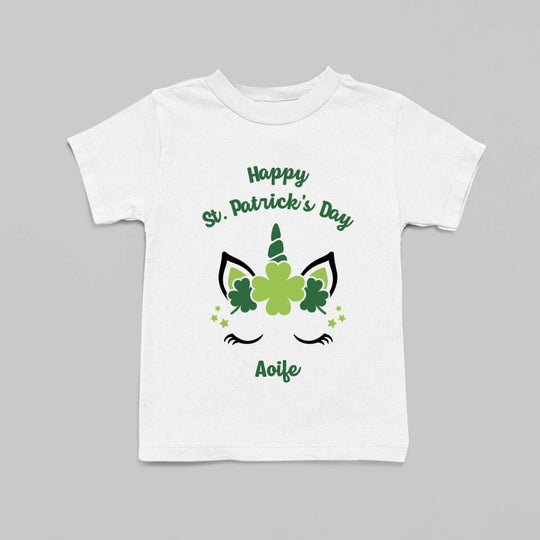 Personalised St. Patrick's T-Shirt for Kids - Unicorn