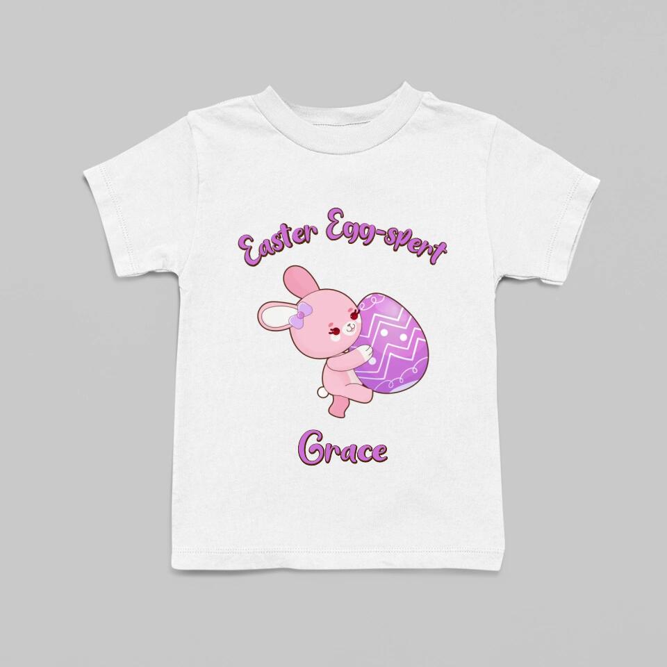 Personalised Easter T-Shirt for Kids - Easter Egg-spert