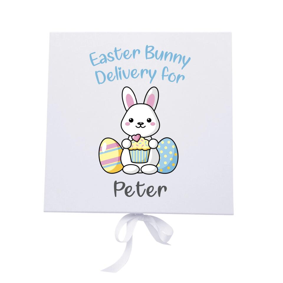 Personalised Easter Bunny Delivery Box - Blue