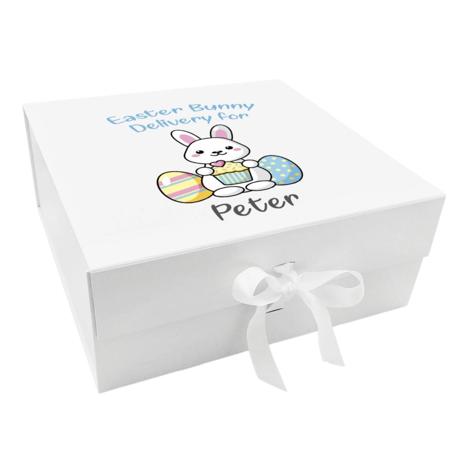Personalised Easter Bunny Delivery Box - Blue