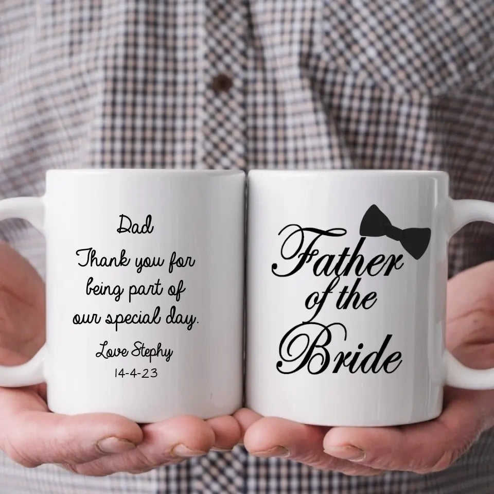 Personalised Father of the Bride Mug - Bow