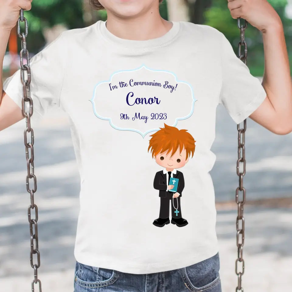 Personalised First Holy Communion T-Shirt for Boys - Style 2