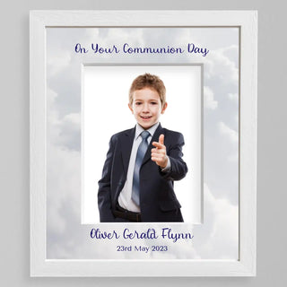 Personalised Communion Photo Frame for Boys - Mount Customised by You!