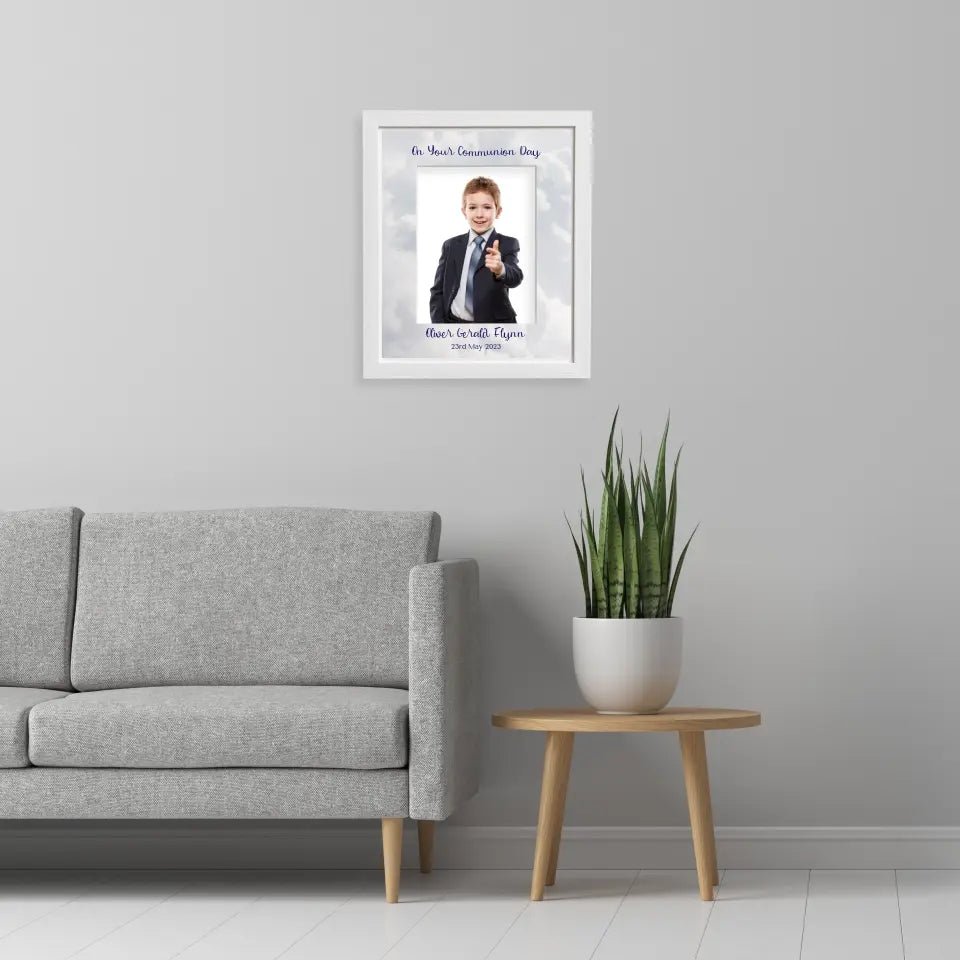 Personalised Communion Photo Frame for Boys - Mount Customised by You!