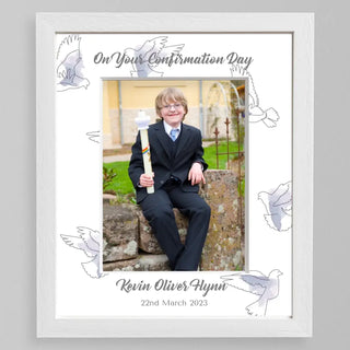 Personalised Confirmation Photo Frame for Boys - Mount Customised by You!
