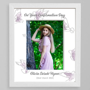Personalised Confirmation Photo Frame for Girls - Mount Customised by You!