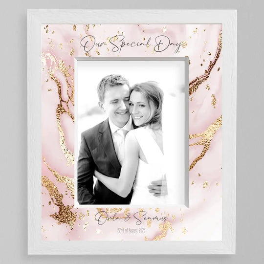 Personalised Wedding Photo Frame - Marble Mount Customised by You