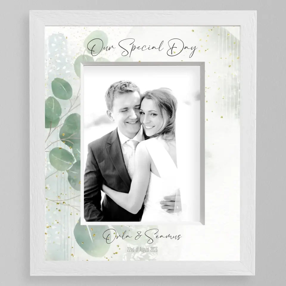 Personalised Wedding Photo Frame - Eucalyptus | Mount Customised by You ...