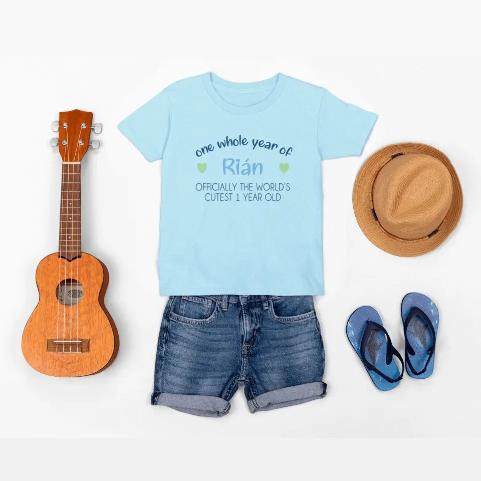 Personalised First Birthday T-Shirt for Boys - World's Cutest