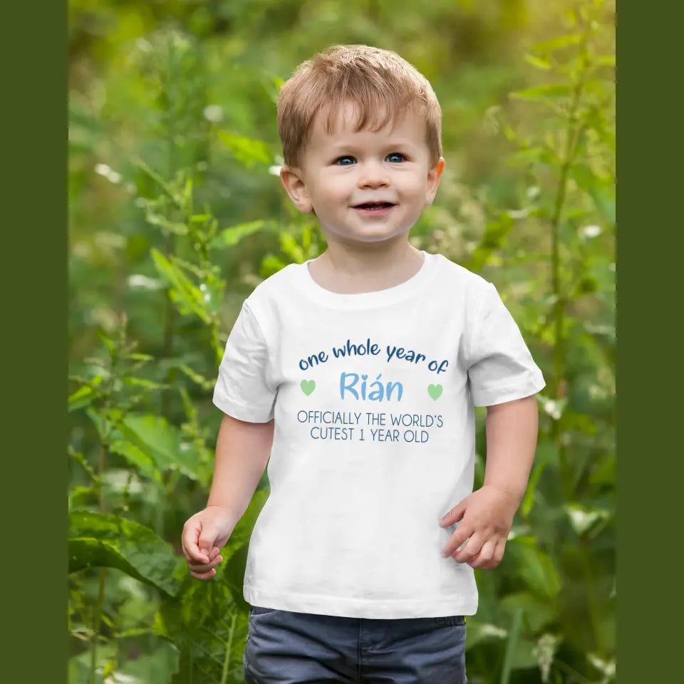 Personalised First Birthday T-Shirt for Boys - World's Cutest