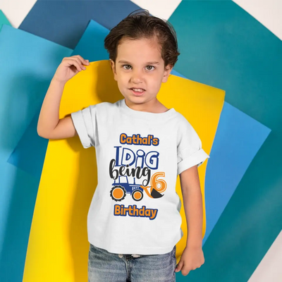 Personalised Birthday T-Shirt for Boys - Digger