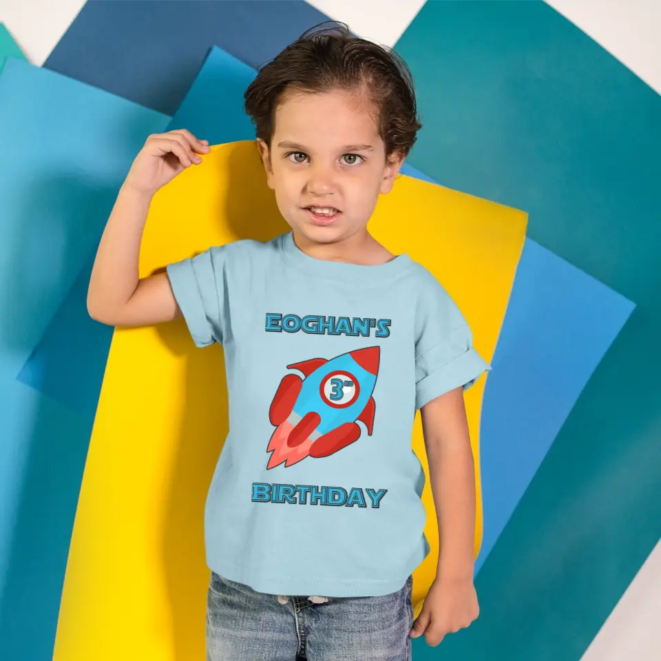 Personalised Birthday T-Shirt for Boys - Rocket