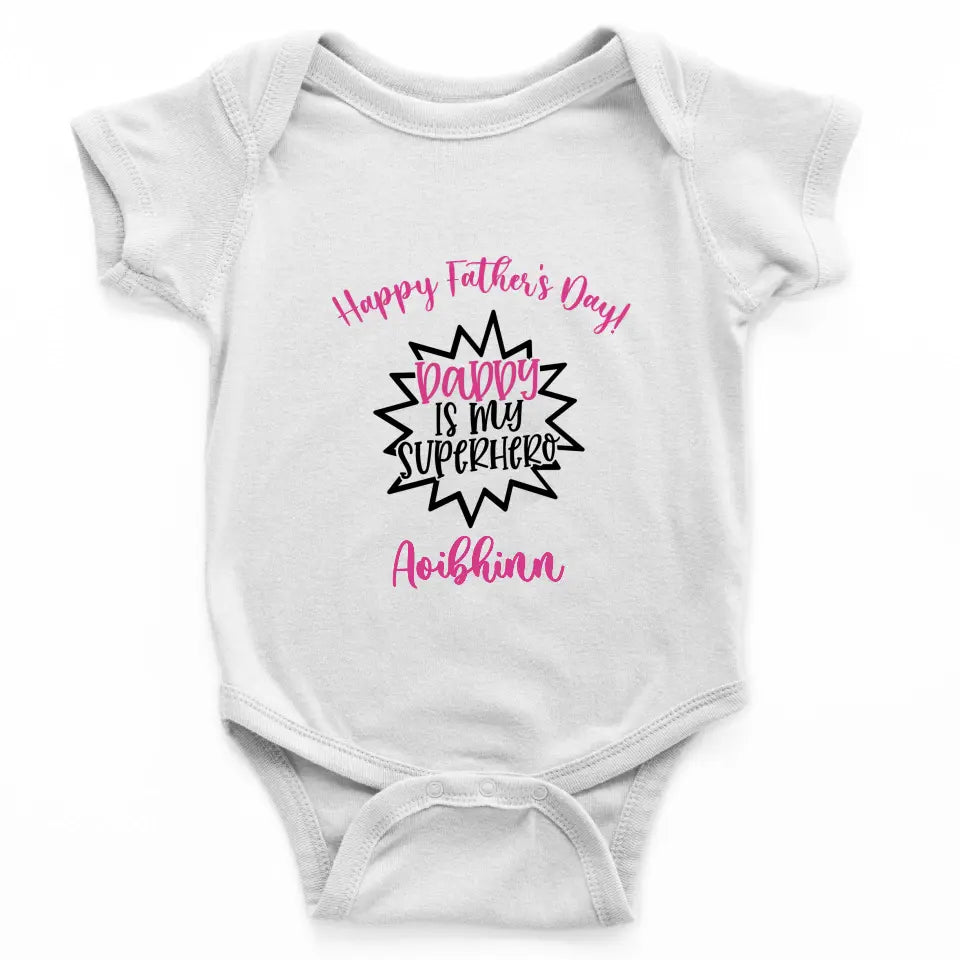 Personalised Father's Day Baby Vest - Pink or Blue