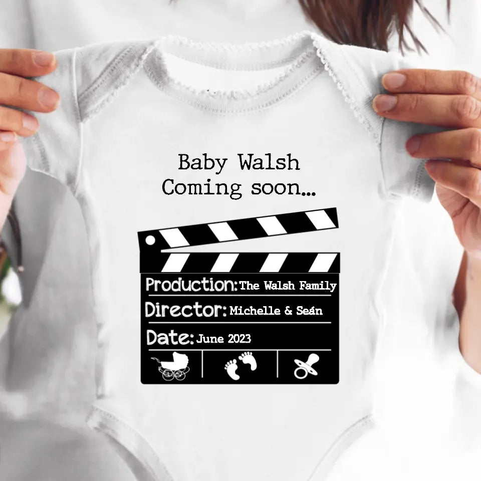 Personalised Pregnancy Announcement Baby Vest - Coming Soon