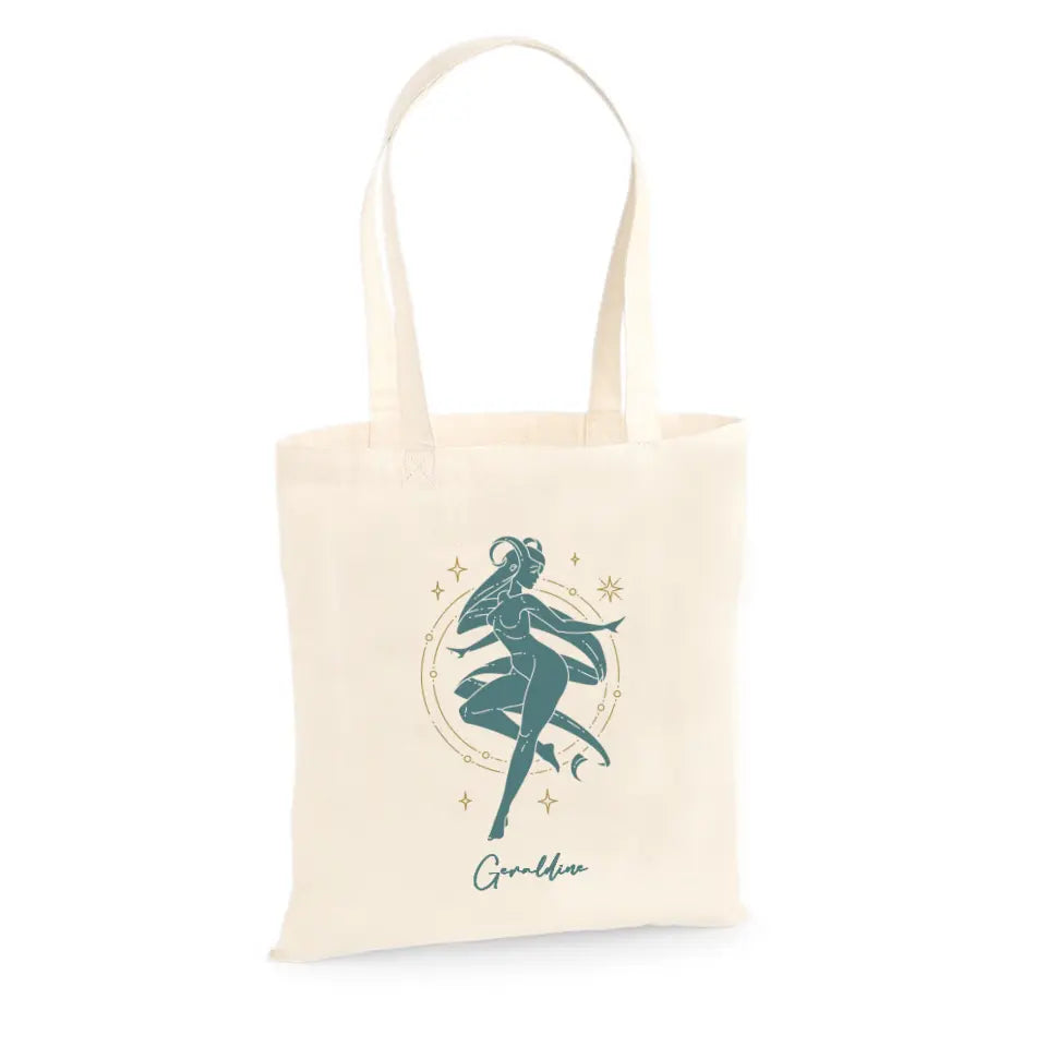 Personalised Zodiac Tote Bag - Teal - Choose Your Star Sign