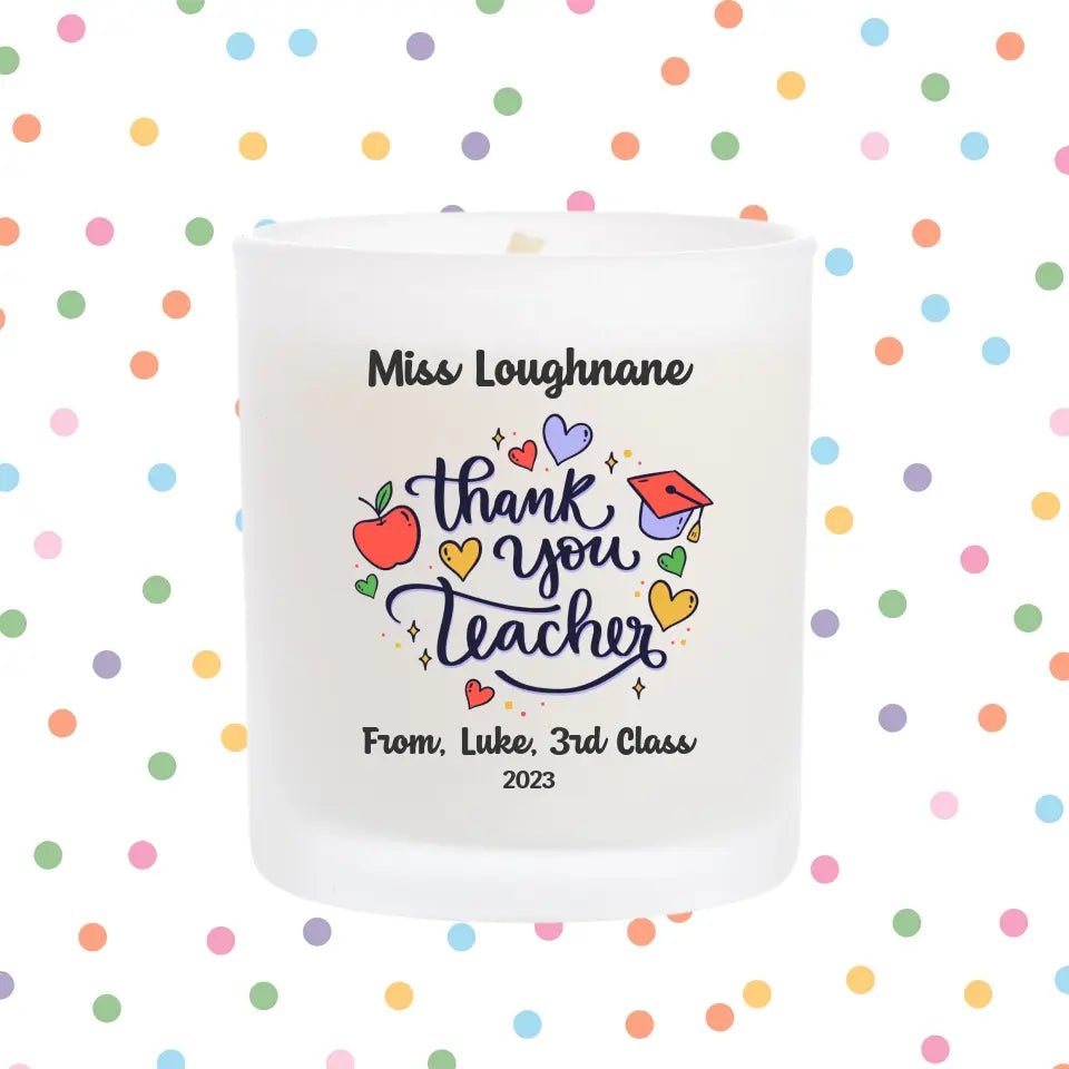 Personalised Candle - Thank You Teacher