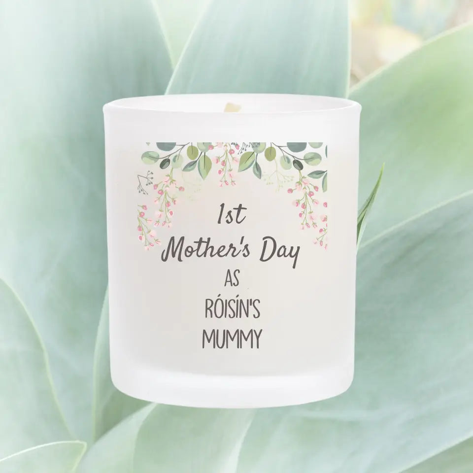 Personalised Candle for Mother's Day - First as a Mammy