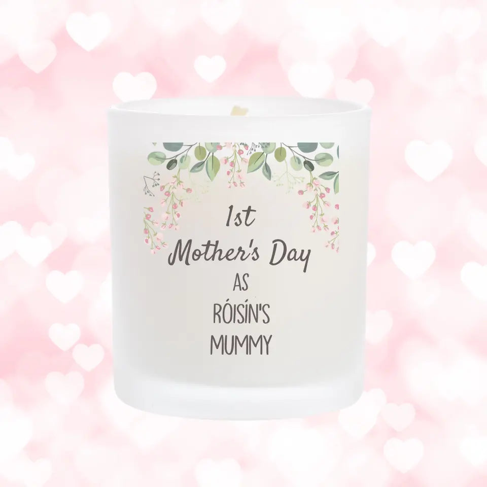 Personalised Candle for Mother's Day - First as a Mammy