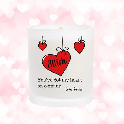 Personalised Candle - Heart on a string candle