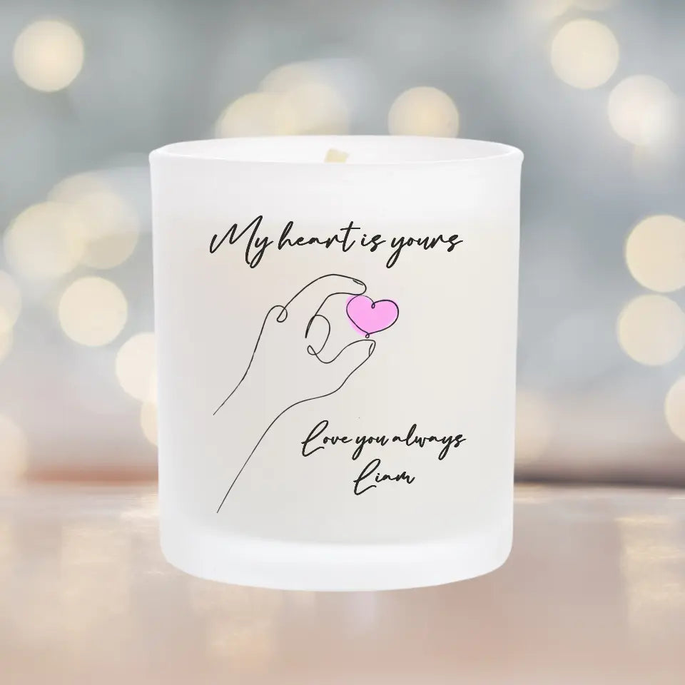 Personalised Candle - My heart is YOURS candle