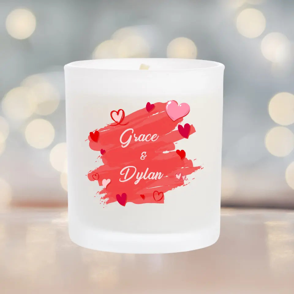 Personalised Valentine's Day Candle - Couples' Names
