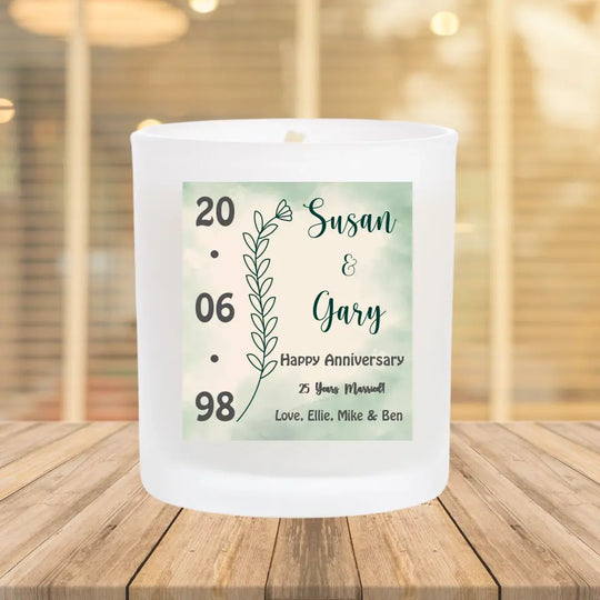 Personalised Anniversary Candle