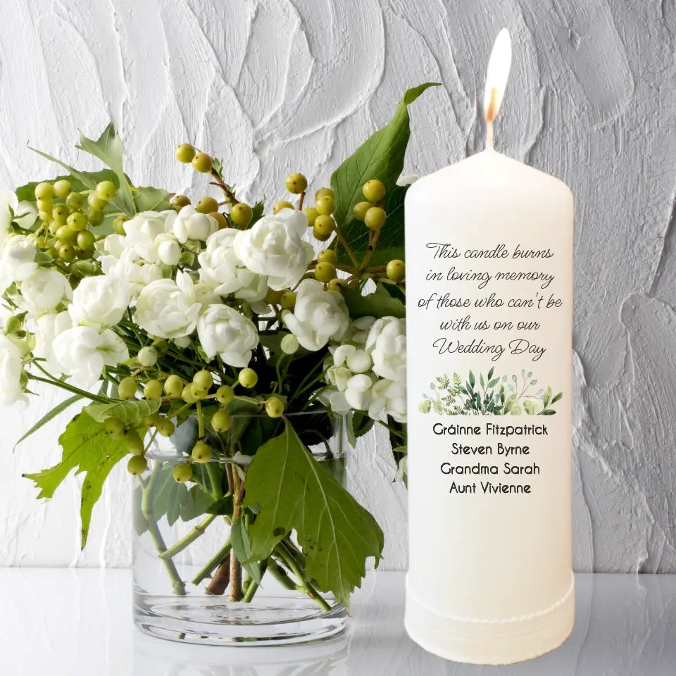 Personalised Wedding Memorial Candle