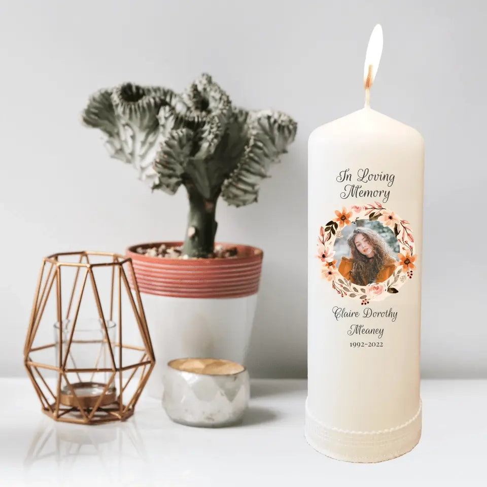 Personalised Memorial Candle - Upload Your Own Special Photo
