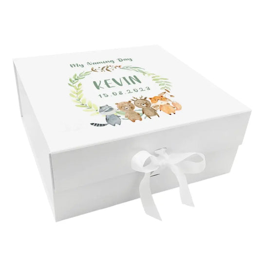 Personalised Naming Day Keepsake Box - Woodland Animals