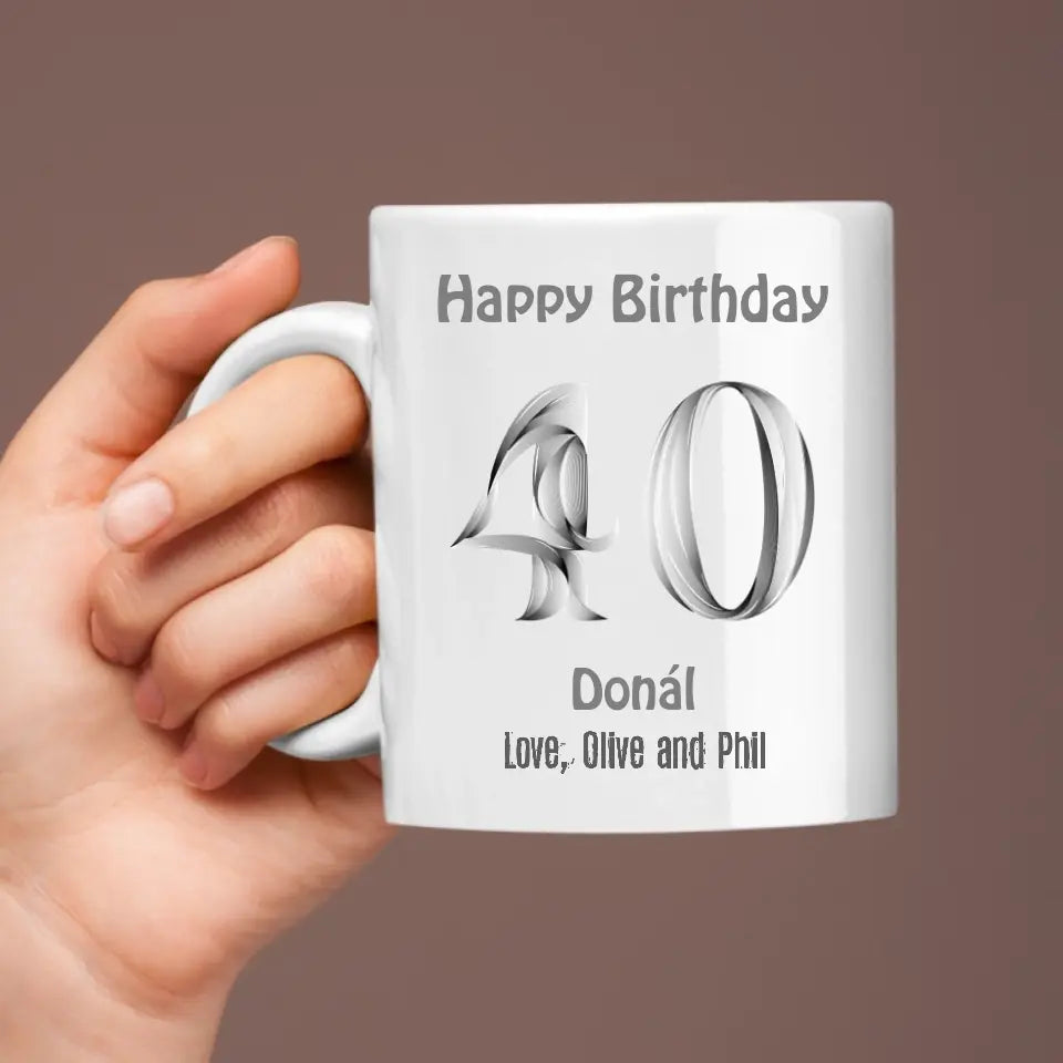 Personalised Milestone Birthday Mug for Him - Choose Your Age