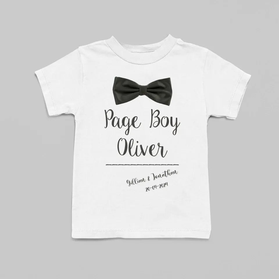 Personalised Page Boy T-Shirt - Bow