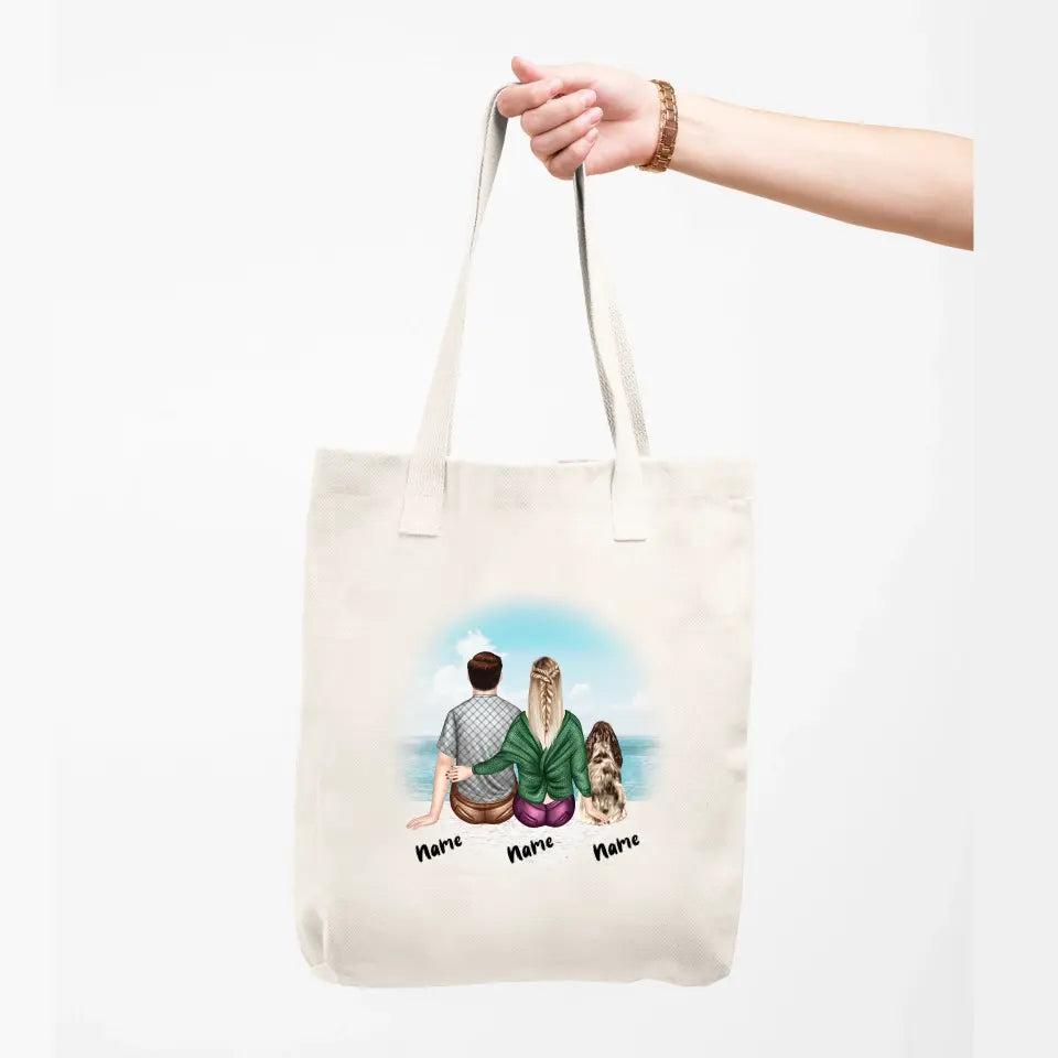 Personalised Tote - Couple and Dog
