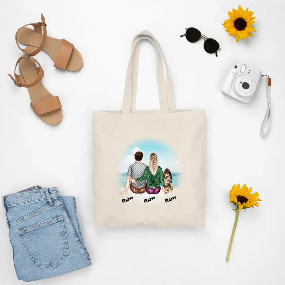Personalised Tote - Couple and Dog