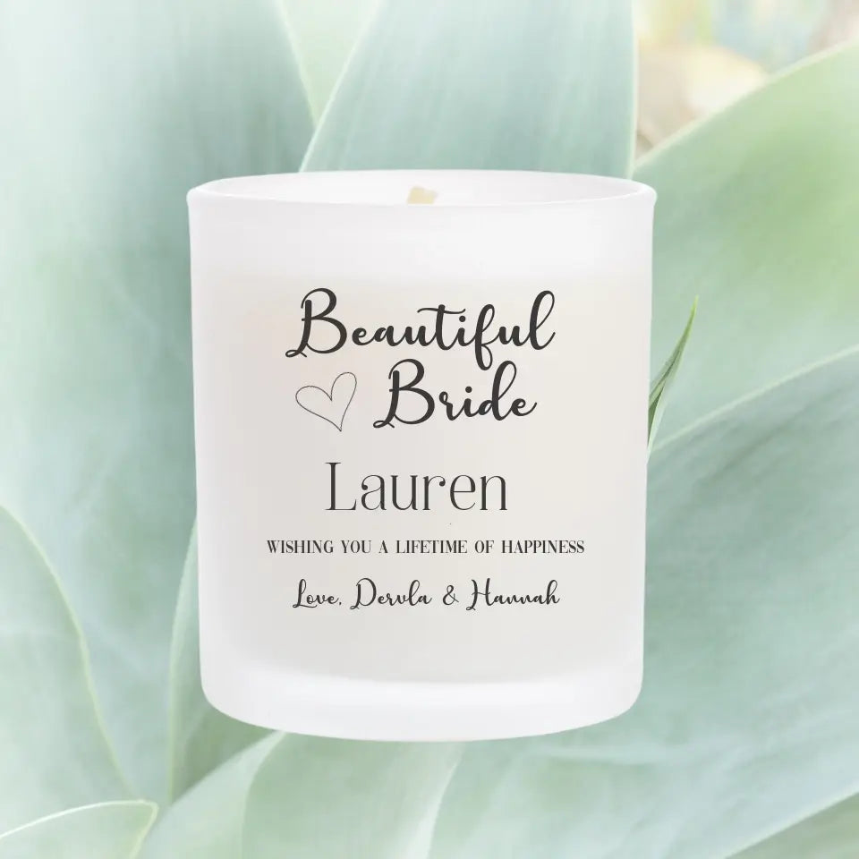 Personalised Wedding Candle - Beautiful Bride